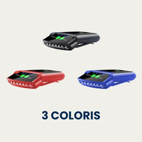 Lampe frontale à clipser LAMPORA disponible en noir, rouge et bleu